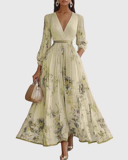 ROWELLA VESTIDO MAXI PLISADO ELEGANTE