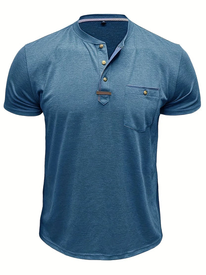 Leo – Camiseta de Cuello Redondo con Bolsillo