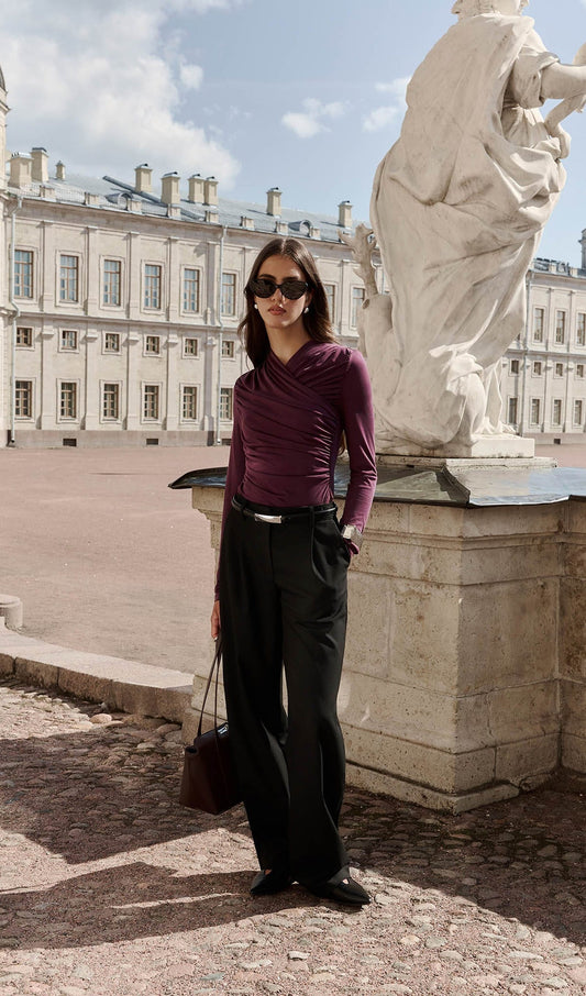 BLUSA DE PUNTO CON PLIEGUES