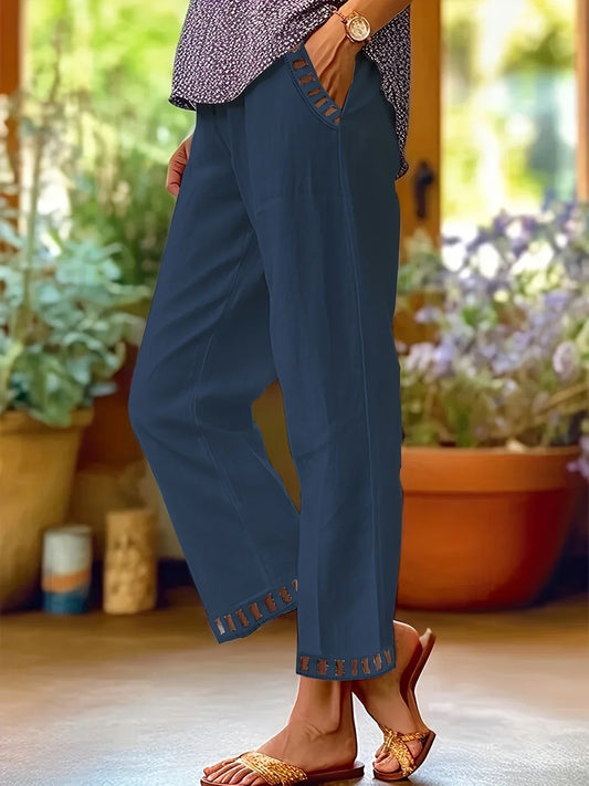 Clara – Pantalones Cropped con Ribete en Contraste