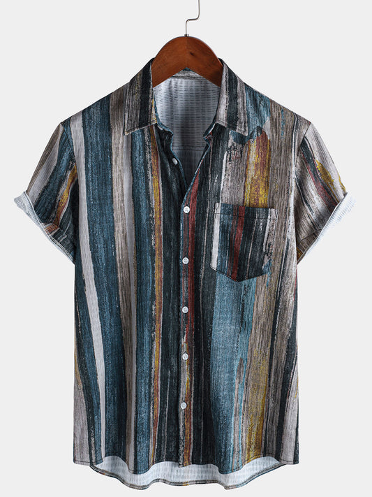 Makai –  Camisa hawaiana con rayas para hombre