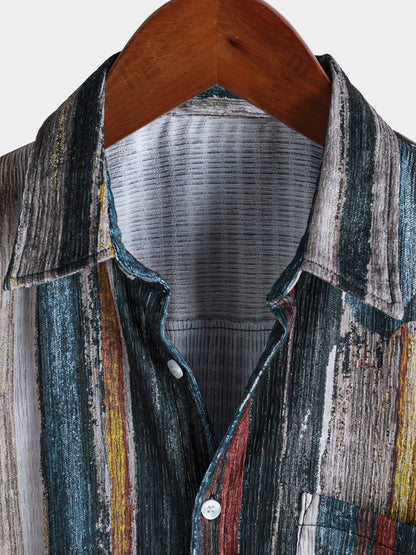 Makai –  Camisa hawaiana con rayas para hombre