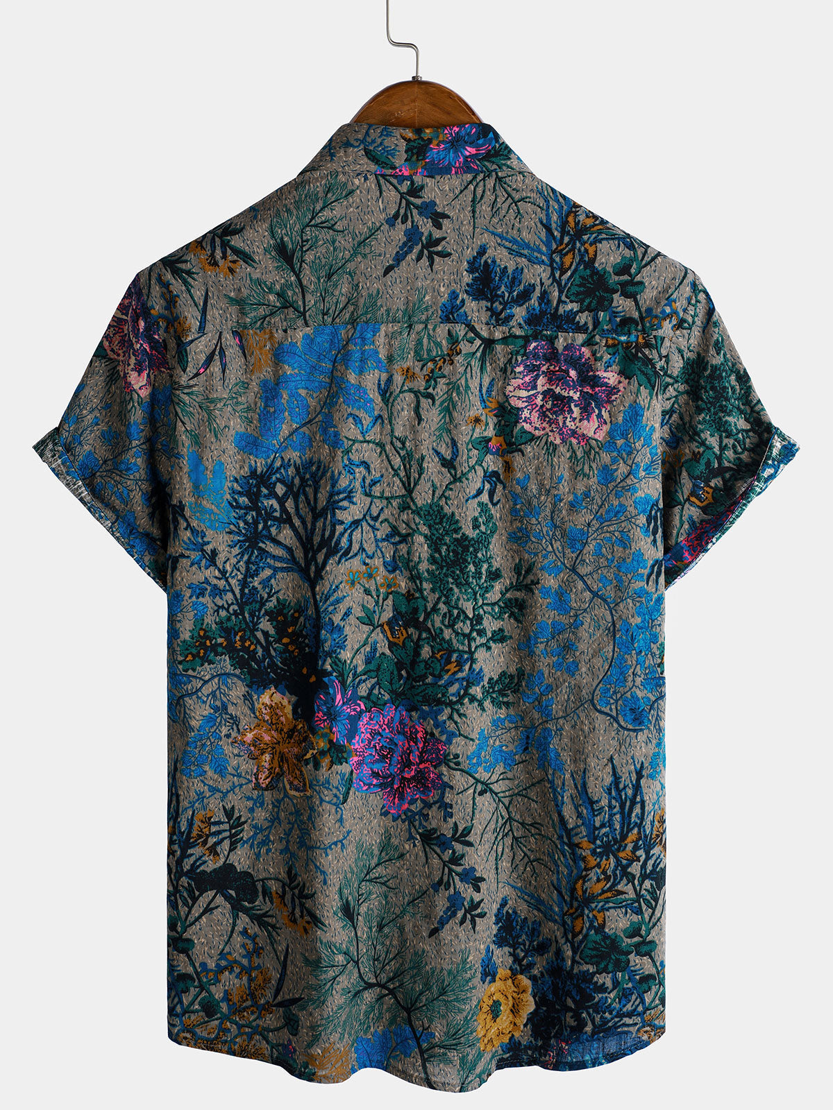 Lote de 2 | Camisa vintage de verano de manga corta con estampado floral rojo