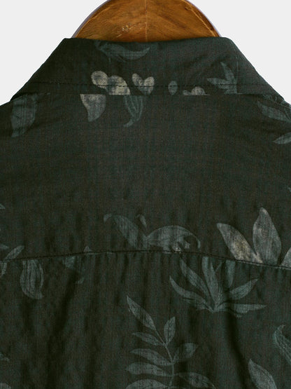 Camisa de manga corta transpirable con estampado floral vintage para hombre