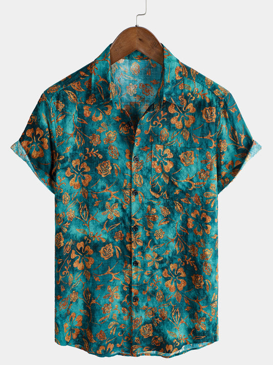 Kaleo - Camisa Hawaiana de estilo veraniego con estampado floral