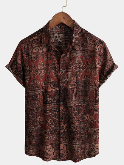 Lote de 3 |  Camisa de playa informal de algodón de manga corta para hombre