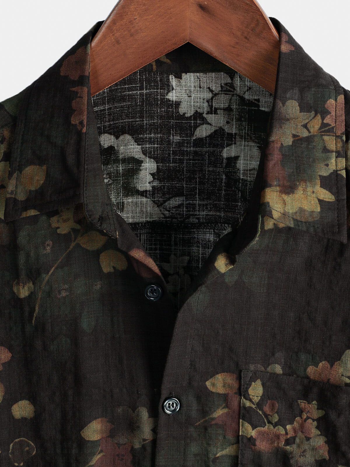 Camisa de playa informal de algodón de manga corta para hombre