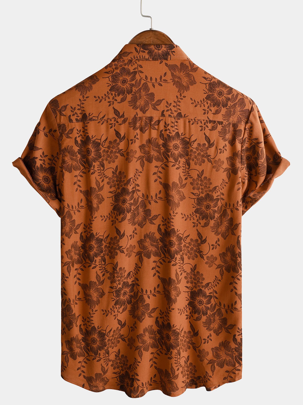 Lote de 2 | Camisa hawaiana retro de algodón con estampado floral para hombre