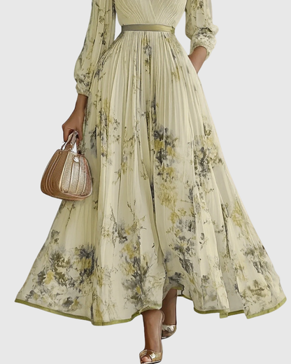 ROWELLA VESTIDO MAXI PLISADO ELEGANTE