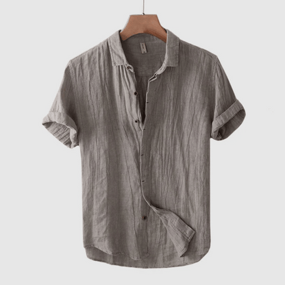David – Camisa de Lino de Manga Corta para Hombre