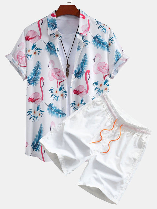 CONJUNTO Camisa de botones  y pantalones cortos de baño