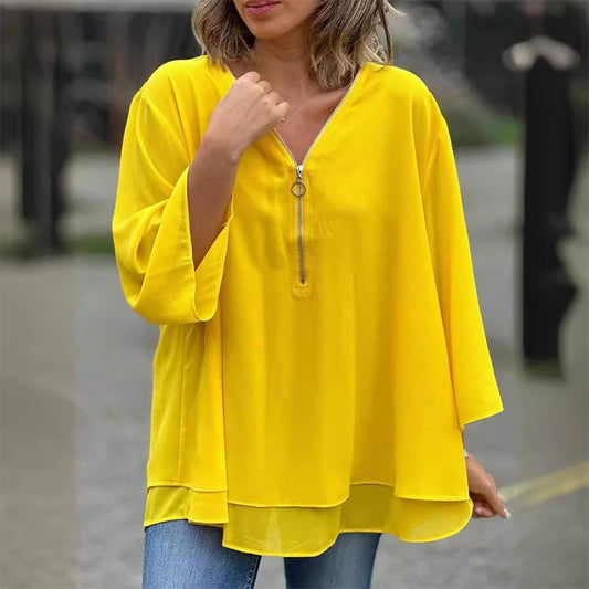 Lorelai  – Blusa de Gasa con Cremallera