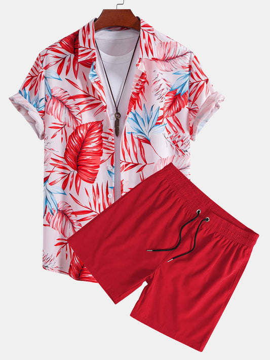 CONJUNTO Camisa de botones y pantalones cortos de baño