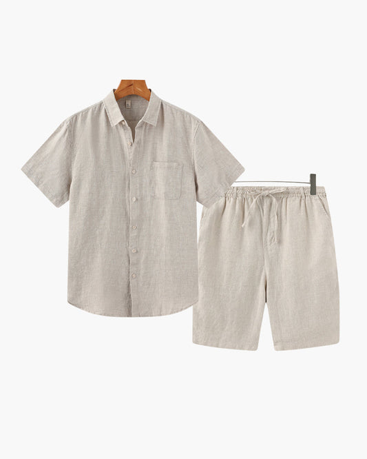 Conjunto Leinen – Camiseta + Shorts de lino fresco