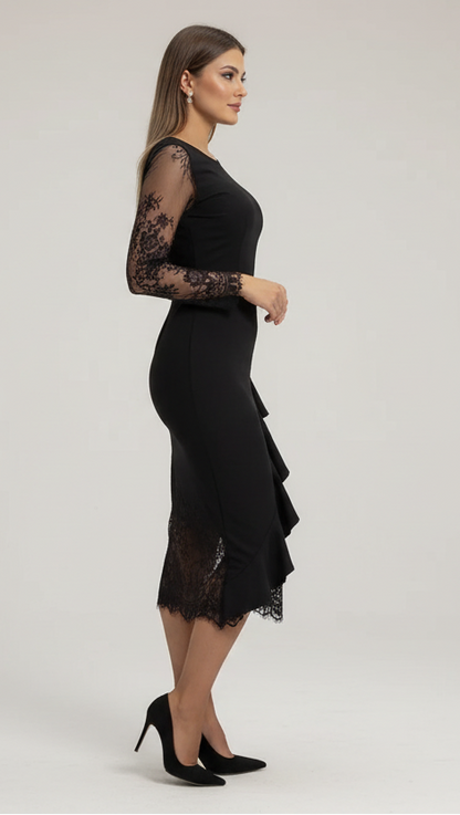 NAFISA™ | VESTIDO ENTALLADO DE ENCAJE