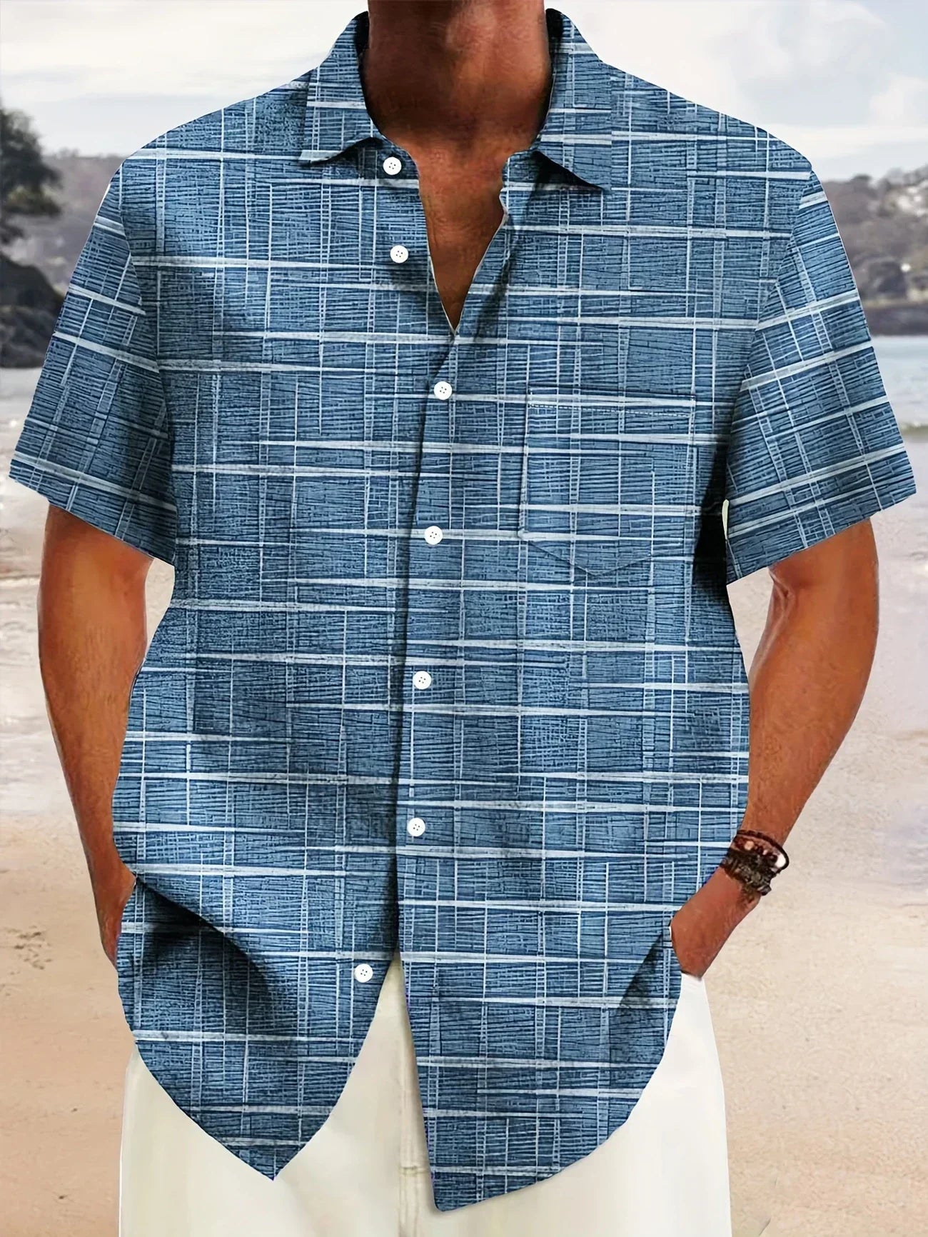 Gael – Camisa de Rayas a Cuadros de Estilo Moderno