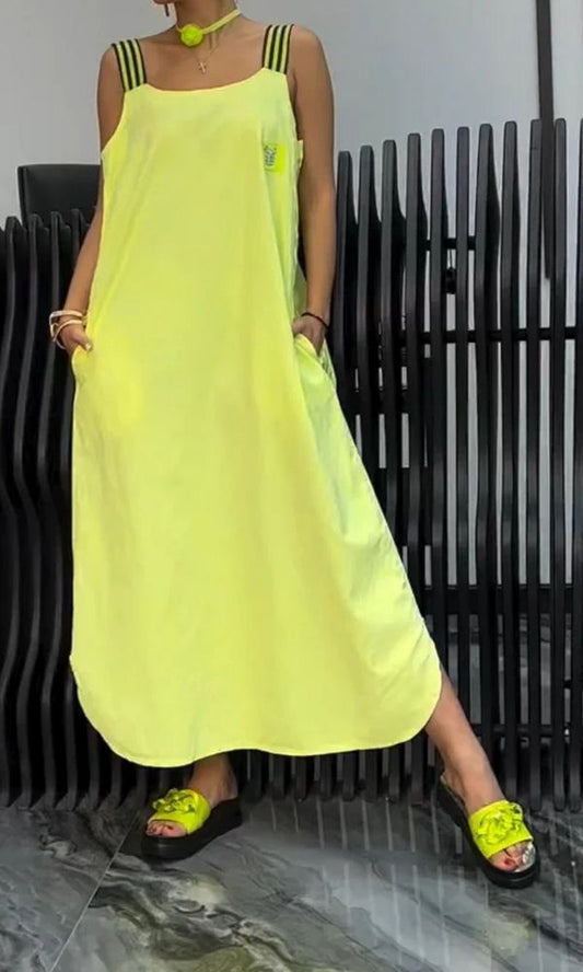 Luna – Vestido tirantes de lino y algodón