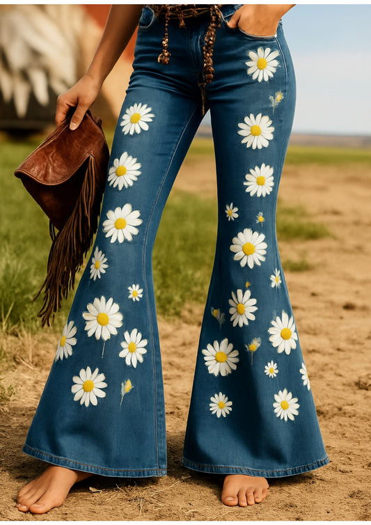 PANTALÓN BOHO FLORAL FLARE FLOW