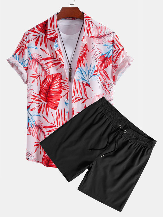 CONJUNTO Camisa de botones y pantalones cortos de baño