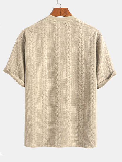 Camiseta y pantalones cortos de jacquard retorcido de manga media de corte relajado
