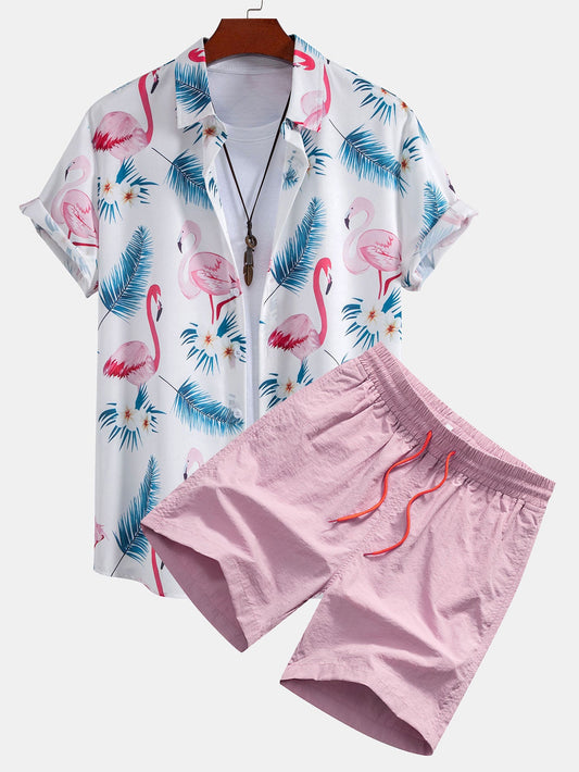 CONJUNTO Camisa de botones  y pantalones cortos de baño