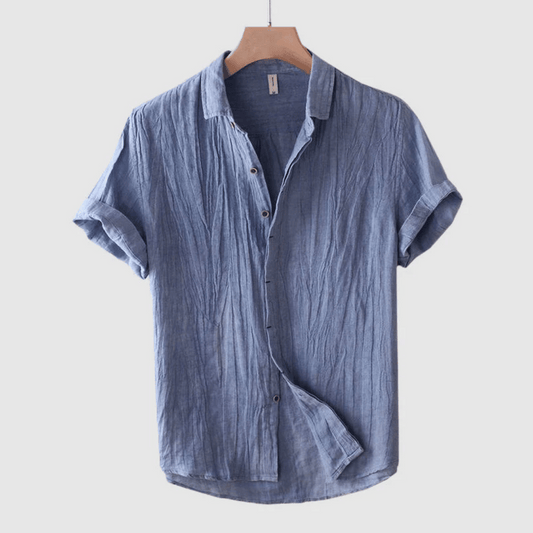 David – Camisa de Lino de Manga Corta para Hombre