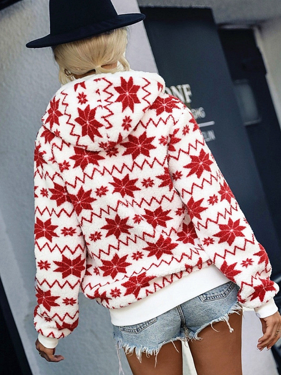 CARDIGAN NAVIDEÑO DE ESTAMPADO GEOMÉTRICO