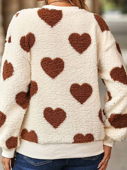 SUDADERA DE CORAZONES ABRIGADA