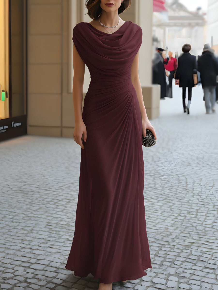 Naira – Vestido Maxi Elegante Drapeado