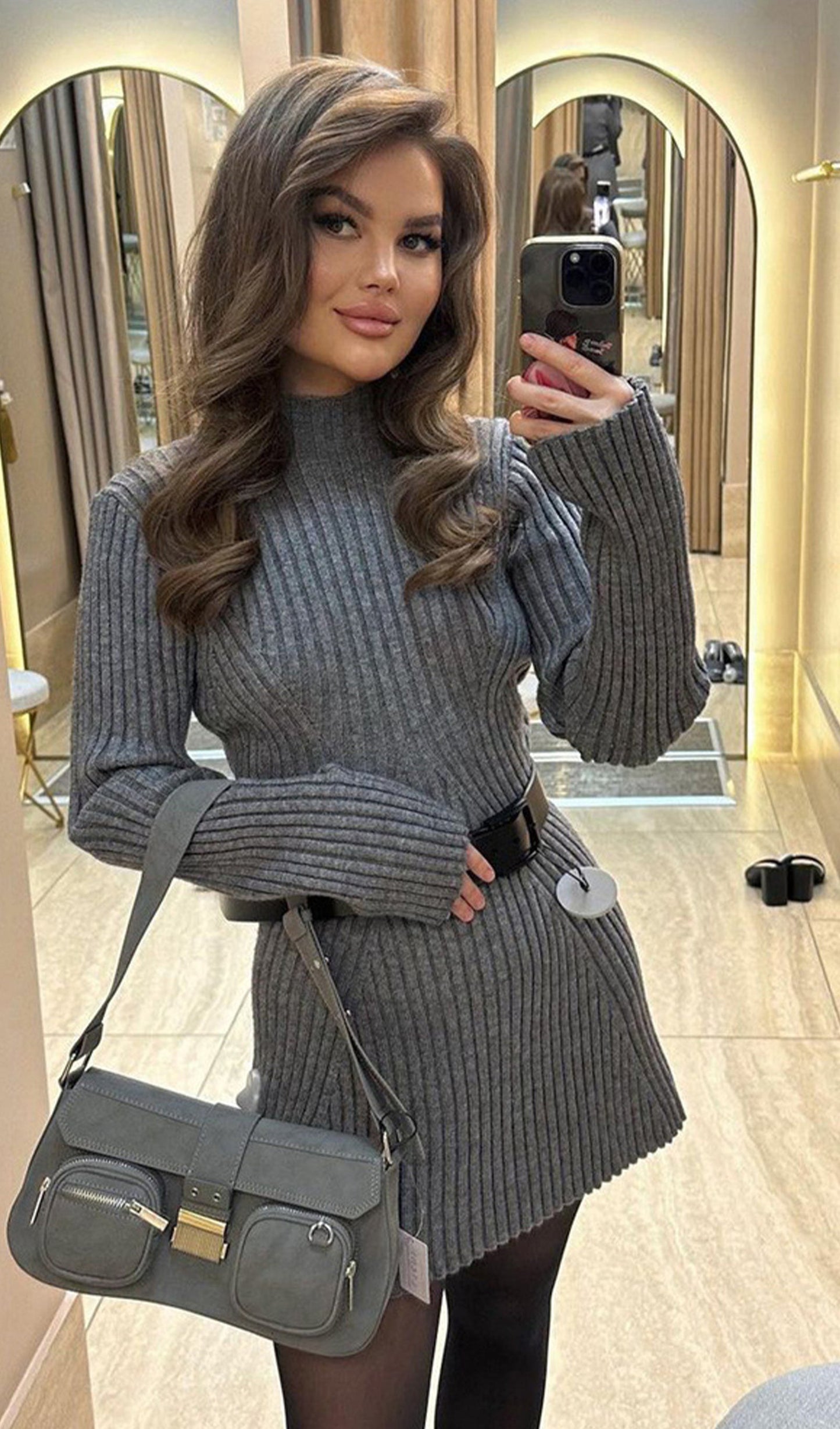 VESTIDO MINI DE PUNTO