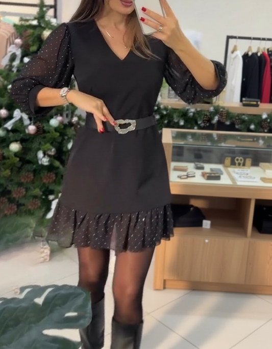 NEFIS™ – VESTIDO CON MANGAS BRILLANTES