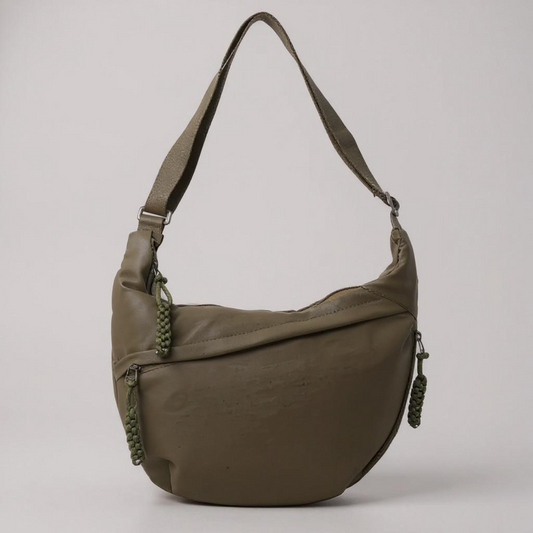 BORSA A MEZZALUNA | VERDE OLIVA