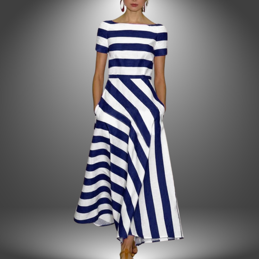 Olivia – Vestido a Rayas de Corte Versátil