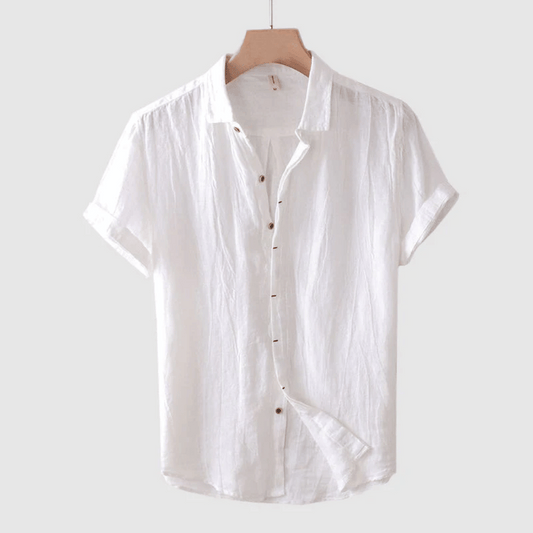 David – Camisa de Lino de Manga Corta para Hombre