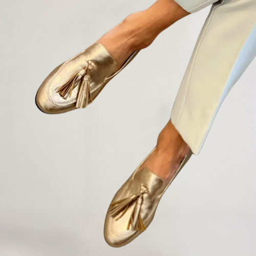 Aurelia | Mocasines Dorados de Lujo Diario
