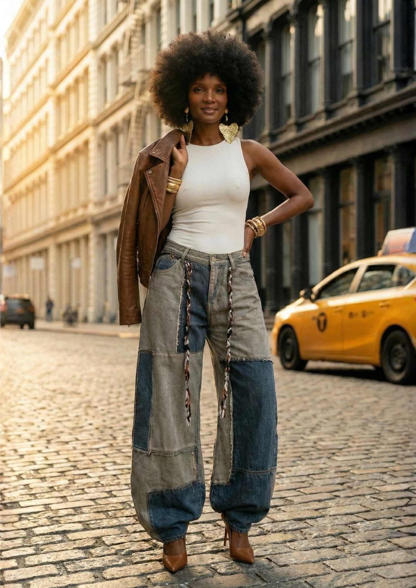 PANTALÓN COLOR BLOCK WIDE LEG VACATION