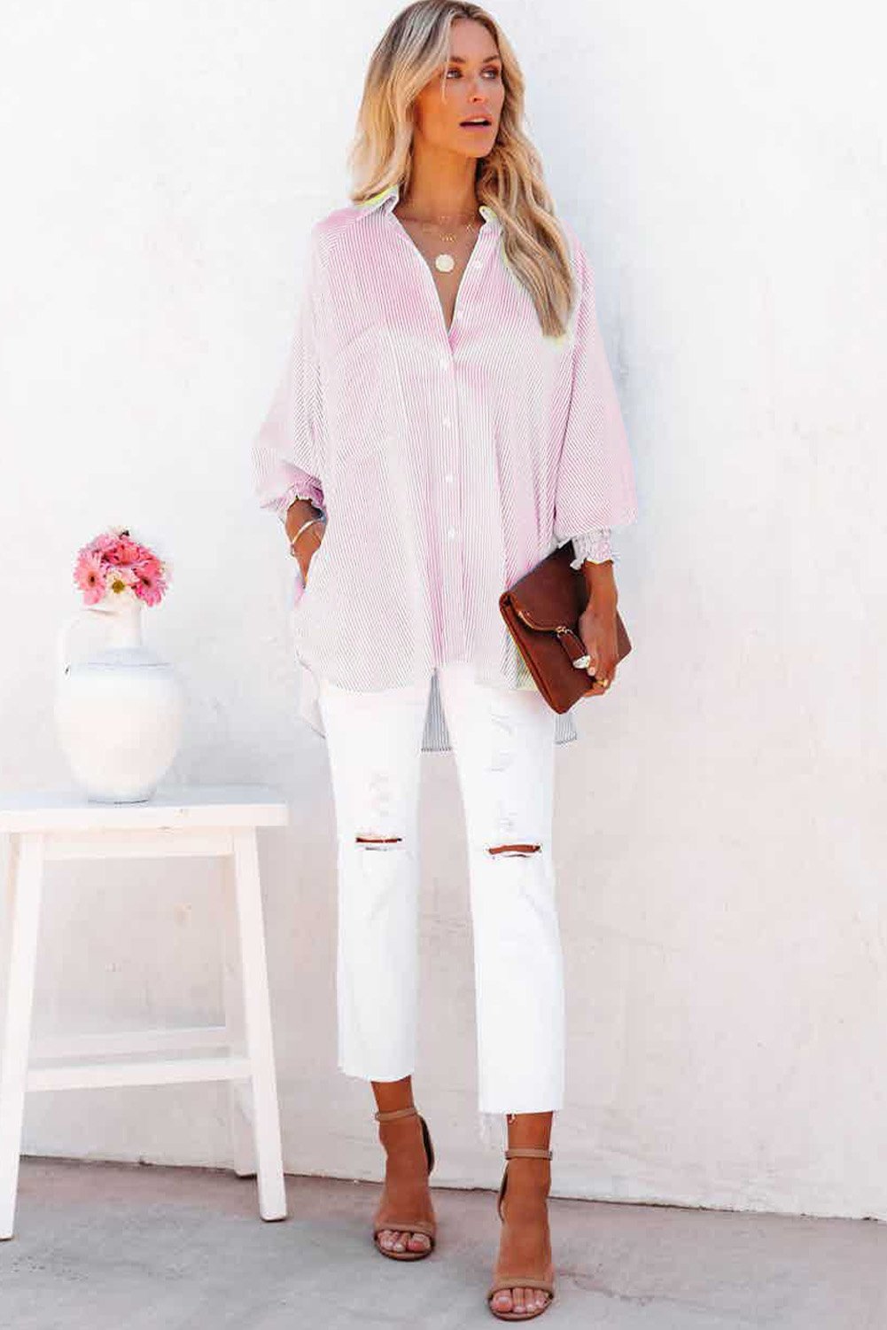CAMISA OVERSIZE DE RAYAS n.624981