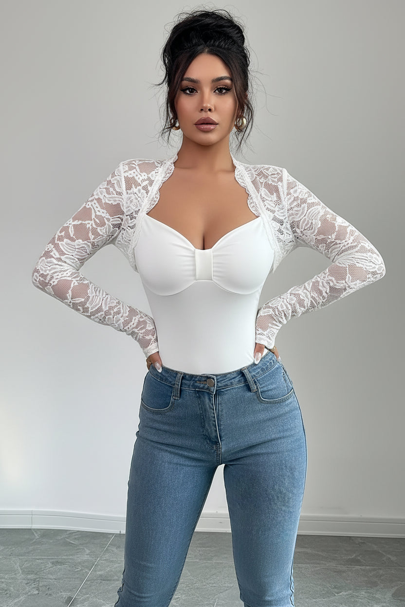 CALYPSA | TOP DE ENCAJE ESCOTE CORAZÓN