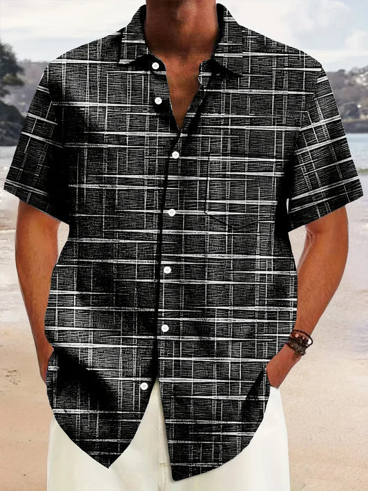 Gael – Camisa de Rayas a Cuadros de Estilo Moderno