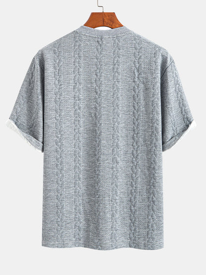 Camiseta y pantalones cortos de jacquard retorcido de manga media de corte relajado