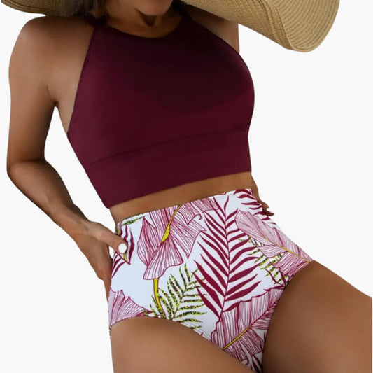 Flora – Bikini de talle alto con estampado floral