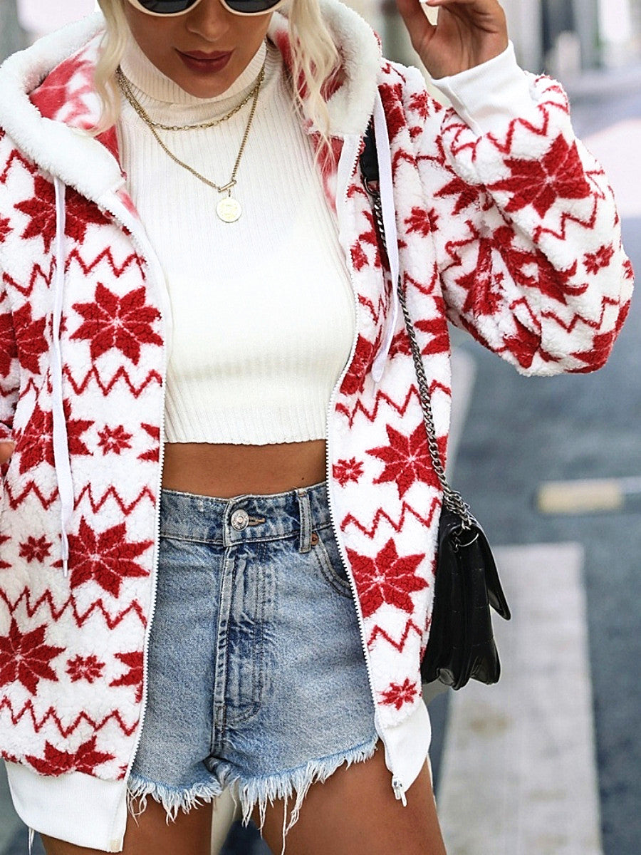 CARDIGAN NAVIDEÑO DE ESTAMPADO GEOMÉTRICO