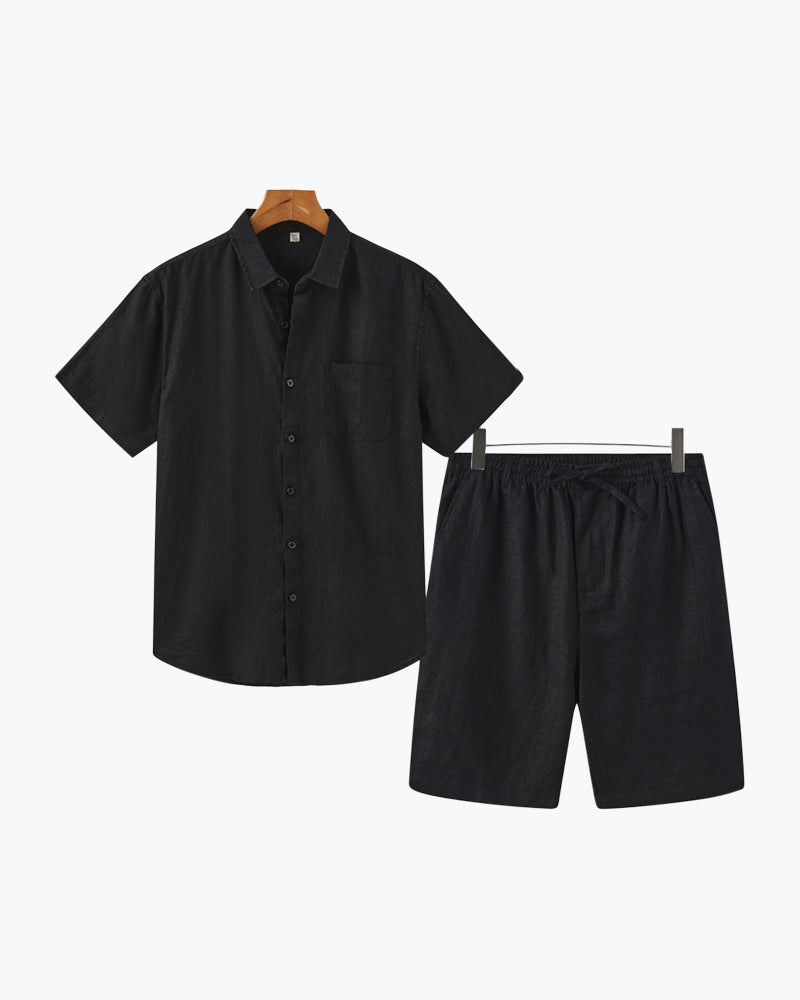 Conjunto Leinen – Camiseta + Shorts de lino fresco