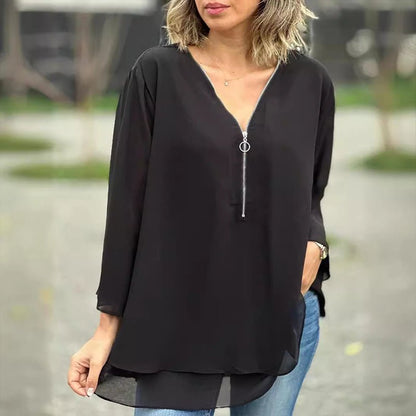 Lorelai  – Blusa de Gasa con Cremallera