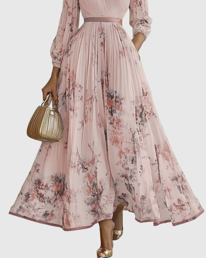 ROWELLA VESTIDO MAXI PLISADO ELEGANTE