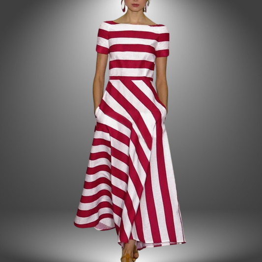 Olivia – Vestido a Rayas de Corte Versátil