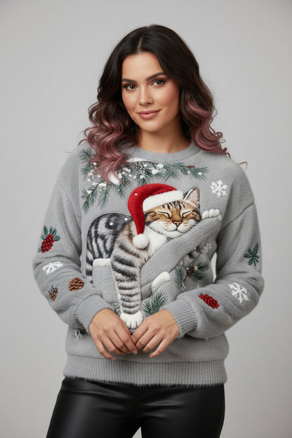 GATTOINVERNO™ | JERSEY NAVIDEÑO EFECTO PELUCHE 3D