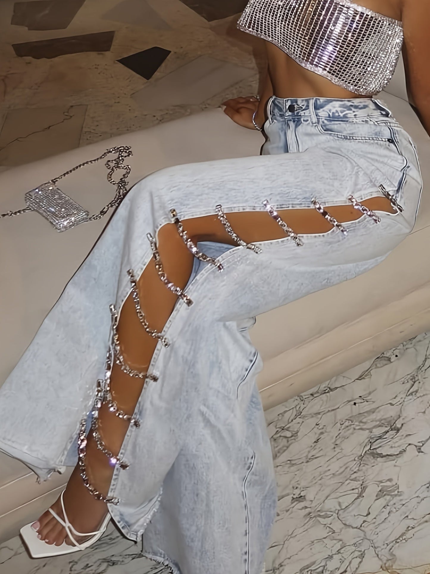 JEANS STRAIGHT LEG STREET CHAIN