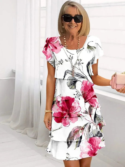 CELINA– VESTIDO PLISADO CON VOLANTES