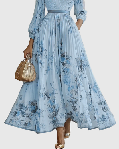 ROWELLA VESTIDO MAXI PLISADO ELEGANTE